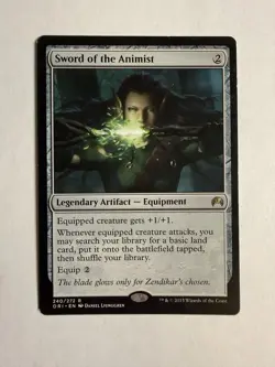Magic: The Gathering Artifact Sword of the Animist Rare Regular - Image 1