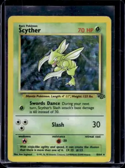 1999 Pokemon Jungle Scyther Holo #10/64 - Image 1