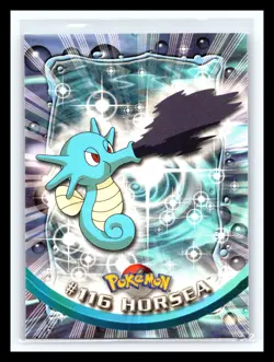 💥 HORSEA 1999 Topps Pokemon TV Non Holo Animation 1st Series Blue Logo # 116 - Image 1