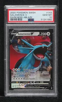 Salamence V Pokemon Sword & Shield Darkness Ablaze PSA 10 GEM MT - Image 1