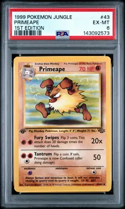 1999 POKEMON JUNGLE 1ST EDITION #43 PRIMEAPE PSA 6 - Image 1