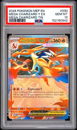 Pokemon Mega Charizard Y Ex MEP Tin #030 PSA 10 Gem Mint - Image 1