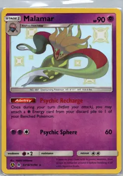Malamar SV18/SV94 Shiny Rare Hidden Fates Shiny Vault Pokemon Holo Near Mint - Image 1