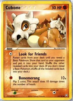 Pokemon Card - Cubone Team Rocket Returns 51/109 2004 Common Damaged - Image 1