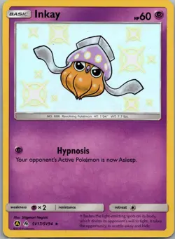 Inkay SV17/SV94 Shiny Rare Hidden Fates Shiny Vault Pokemon Holo Near Mint - Image 1