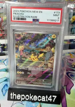 2023 POKEMON MEW EN-151 ILLUSTRATION RARE #173 PIKACHU PSA 9 - Image 1
