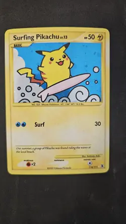 Pokemon Surfing Pikachu 114/111 Rising Rivals 2009 Holo NM LP+ - Image 2