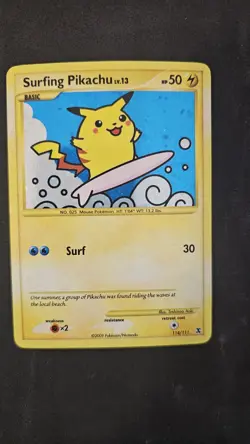 Pokemon Surfing Pikachu 114/111 Rising Rivals 2009 Holo NM LP+ - Image 3