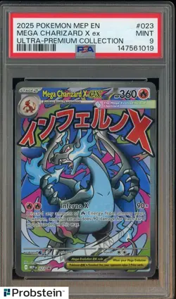 2025 Pokemon MEP EN Ultra Premium UPC #023 Mega Charizard X ex PSA 9 MINT - Image 1