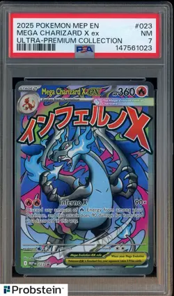 2025 Pokemon MEP EN Ultra Premium UPC #023 Mega Charizard X ex PSA 7 - Image 1