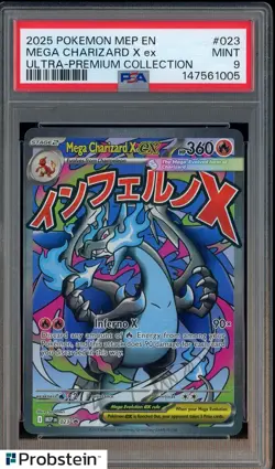2025 Pokemon MEP EN Ultra Premium UPC #023 Mega Charizard X ex PSA 9 MINT - Image 1