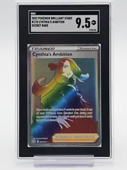 CYNTHIA'S AMBITION 2022 POKEMON BRILLIANT STARS #178 SECRET RARE SGC 9.5 Q4444 - Image 1
