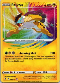 Raikou 050/185 Amazing Rare Vivid Voltage Pokemon NM - Image 1