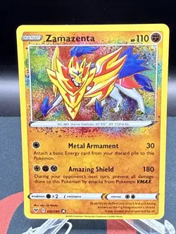 2020 Pokemon Zamazenta 102/185 Amazing Rare Vivid Voltage Holo NM+ - Image 1