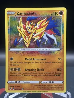 2020 Pokemon Zamazenta 102/185 Amazing Rare Vivid Voltage Holo NM+ - Image 2