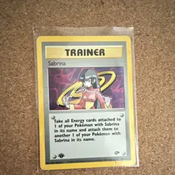 Pokemon TCG Sabrina Gym Challenge Holo Rare 20/132 1st Edition English - Image 5