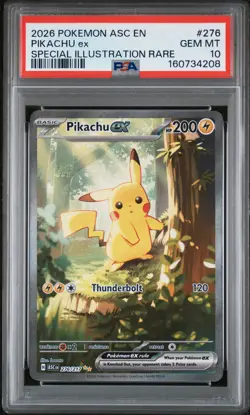2026 POKEMON ASCENDED HEROES SPECIAL ILLUSTRATION RARE PIKACHU EX PSA 10 - Image 1
