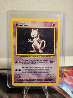 Pokemon Mewtwo Holo Base Set Unlimited MP - Image 1