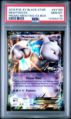 POKEMON XY BLACK STAR PROMO MEWTWO EX #XY183 PSA 10 GEM MINT #131643119 (POP 53) - Image 1
