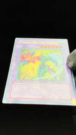 Vintage Yu-Gi-Oh! Elemental HERO Flame Wingman TLM-EN035 1st Ed Ultra Rare 2005 - Image 2