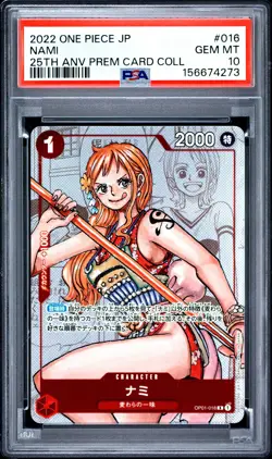 2022 ONE PIECE JAPANESE 25TH ANNIVERSARY PREMIUM CARD COLLECTION NAMI PSA 10 - Image 1