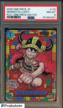 2025 One Piece JPN PCC One Piece Day '25 #110 Monkey D. Luffy PSA 8 - Image 1