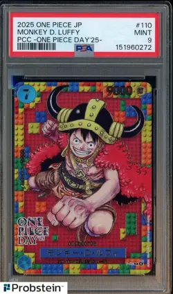2025 One Piece JPN PCC One Piece Day '25 #110 Monkey D. Luffy PSA 9 MINT - Image 1