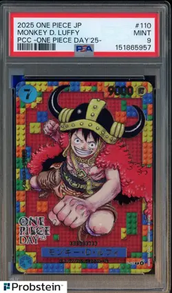 2025 One Piece JPN PCC One Piece Day '25 #110 Monkey D. Luffy PSA 9 MINT - Image 1
