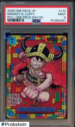 2025 One Piece JPN PCC One Piece Day '25 #110 Monkey D. Luffy PSA 9 MINT - Image 1