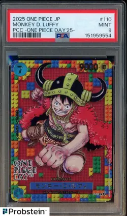 2025 One Piece JPN PCC One Piece Day '25 #110 Monkey D. Luffy PSA 9 MINT - Image 1