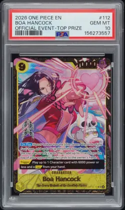 2026 ONE PIECE PROMOS OFFICIAL EVENT TOP PRIZE #112 BOA HANCOCK PSA 10 - Image 1