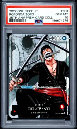 2022 ONE PIECE JAPANESE 25TH ANNIVERSARY PREMIUM COLLECTION RORONOA ZORO PSA 10 - Image 1