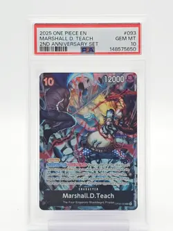 MARSHALL D. TEACH 2025 ONE PIECE 2ND ANNIVERSARY SET #OP09-093 PSA 10 Q7201 - Image 1