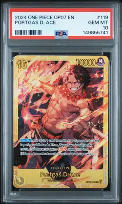 2024 ONE PIECE OP07-500 YEARS IN THE FUTURE #119 PORTGAS D. ACE PSA 10 - Image 1