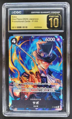 2025 ONE PIECE JP SABO PROMO P-105 CGC 10 PRISTINE C RC7 - Image 1