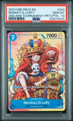 2024 ONE PIECE PROMO 2ND ANNIVERSARY TOURNAMENT MONKEY D. LUFFY PSA 10 - Image 1