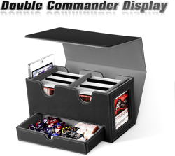MTG Deck Box with 2 Commander Display,Commder Deck Box Fits 310+ Cards，With Dice - Image 2