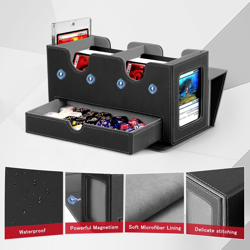 MTG Deck Box with 2 Commander Display,Commder Deck Box Fits 310+ Cards，With Dice - Image 5