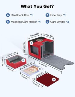 MTG Commander Deck Box with Display and Dice Tray, Holds 100+ Double-Sleeved Car - Image 5