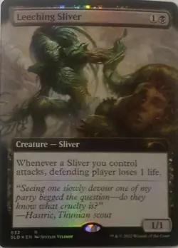 Leeching Sliver (Extended Art) -Foil Near Mint MTG Secret Lair - Image 1