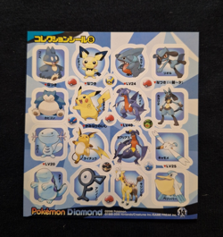 Snorlax Wooper Pikachu Lucario Diamond Sticker Sheet 2006 Pokemon Japanese - Image 1