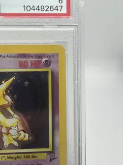 Pokemon TCG Alakazam 1/130 Base Set 2 Holo Rare PSA 6 - Image 4