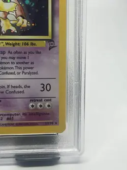 Pokemon TCG Alakazam 1/130 Base Set 2 Holo Rare PSA 6 - Image 5