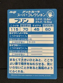 Jigglypuff Get Card Meiji 1999 Pokemon Card Japanese Vintage VG - Image 3
