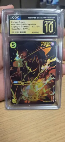 CGC 10 Portgas D. Ace #ST13-011 Japanese 2025 One Piece Legacy Of The Master - Image 1