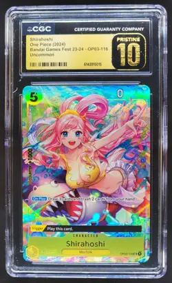 2024 ONE PIECE SHIRAHOSHI BANDAI GAMES FEST OP03-116 CGC 10 PRISTINE U PT - Image 1