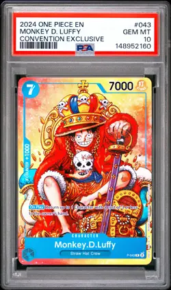 2024 ONE PIECE PROMOS CONVENTION EXCLUSIVE #043 MONKEY D. LUFFY PSA 10 - Image 1