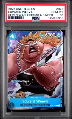 2025 ONE PIECE SEVEN WARLORDS OF THE SEA BINDER SET #023 EDWARD WEEVIL PSA 10 - Image 1