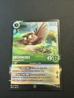 Disney Lorcana Illumineer's Quest Archimedes Resourceful Owl foil promo 34/P2 #2 - Image 1