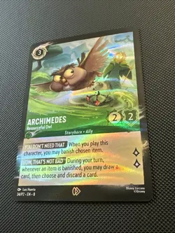 Disney Lorcana Illumineer's Quest Archimedes Resourceful Owl foil promo 34/P2 #2 - Image 2